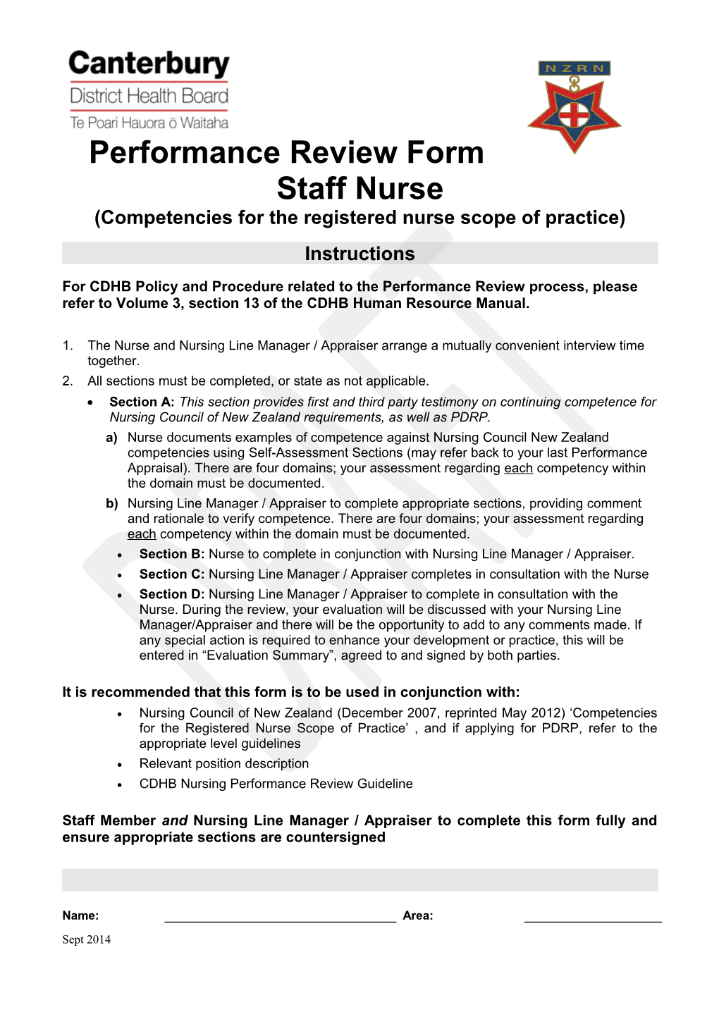 Performance Review Registered Nurse