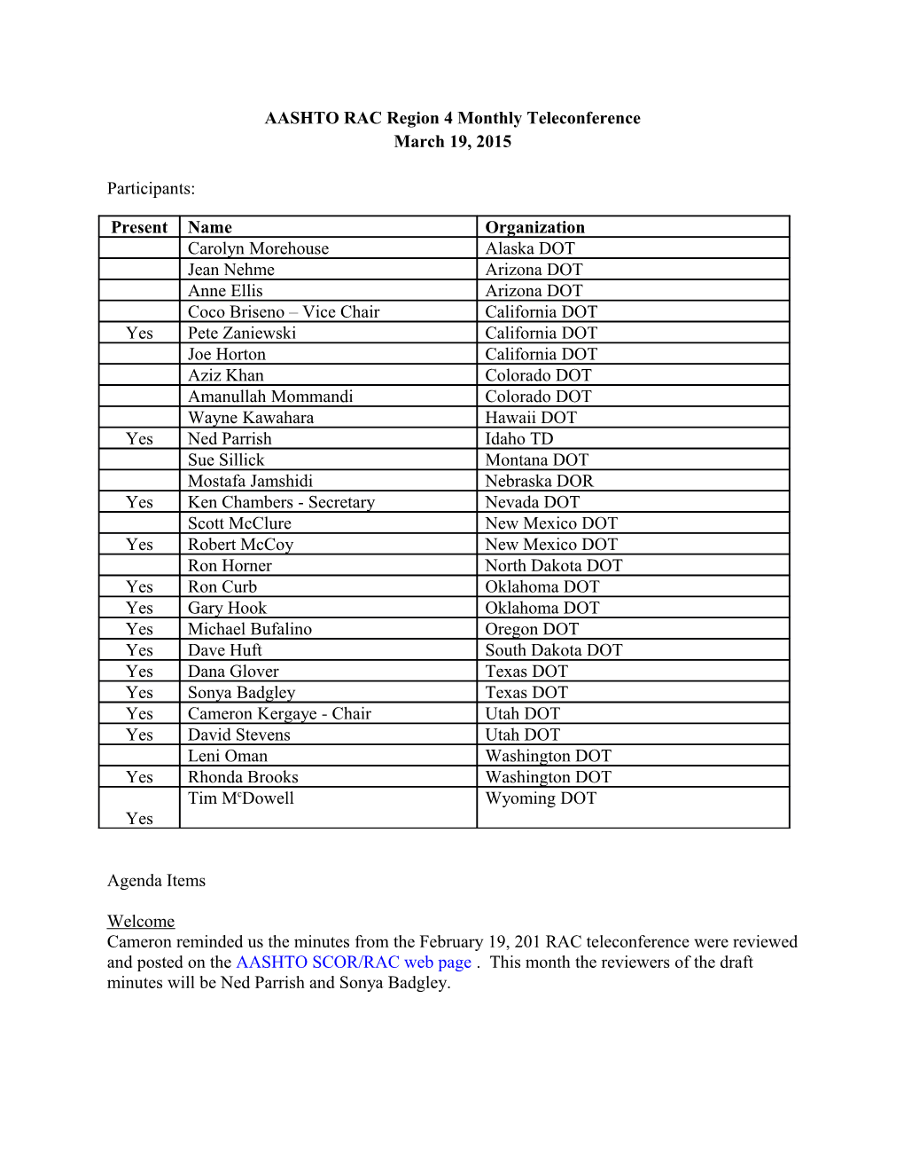 Region 4 Meeting Notes: 3/19/15