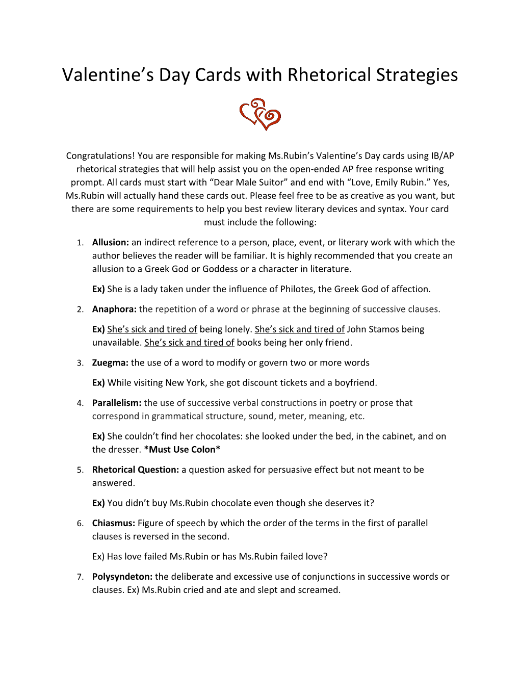 Valentine S Day Cards with Rhetorical Strategies