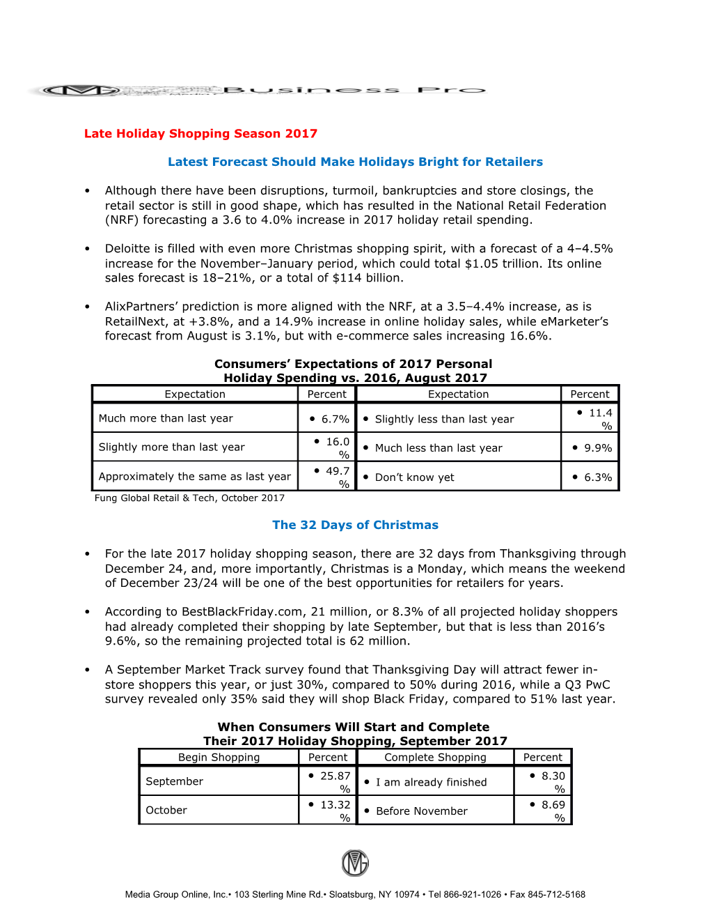 Latest Forecast Should Make Holidays Bright for Retailers