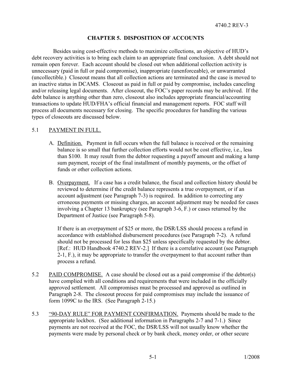 Chapter 5. Disposition of Accounts