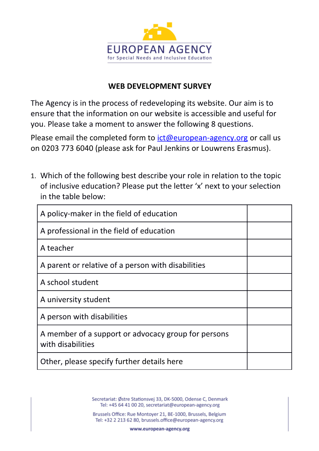 Web Development Survey