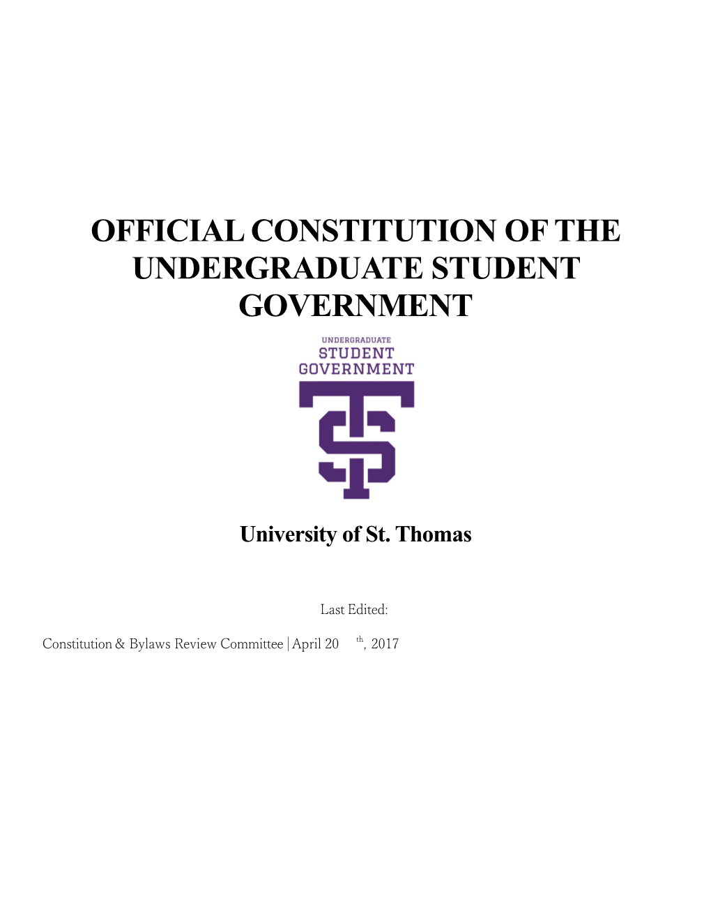 Official Constitutionof the Undergraduate Student Government