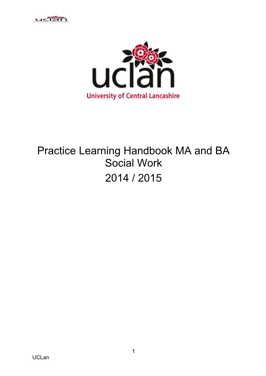 Practice Learning Handbook MA and BA Social Work