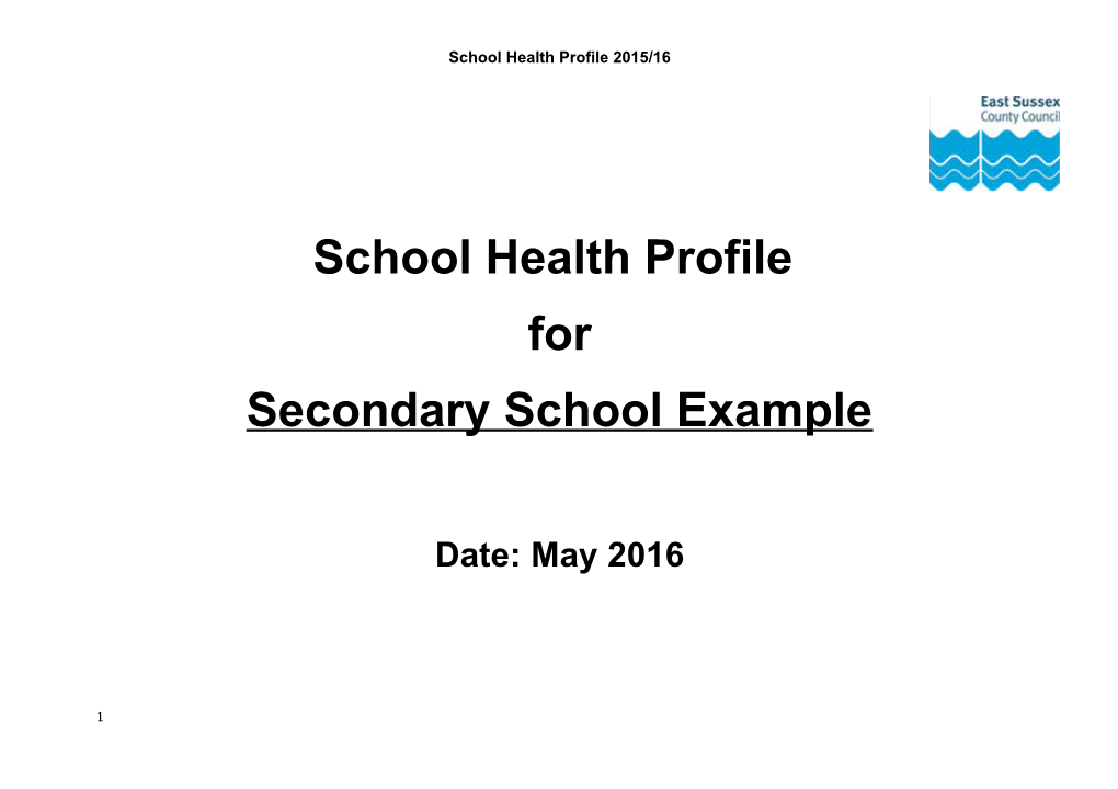 School Health Profile 2015/16
