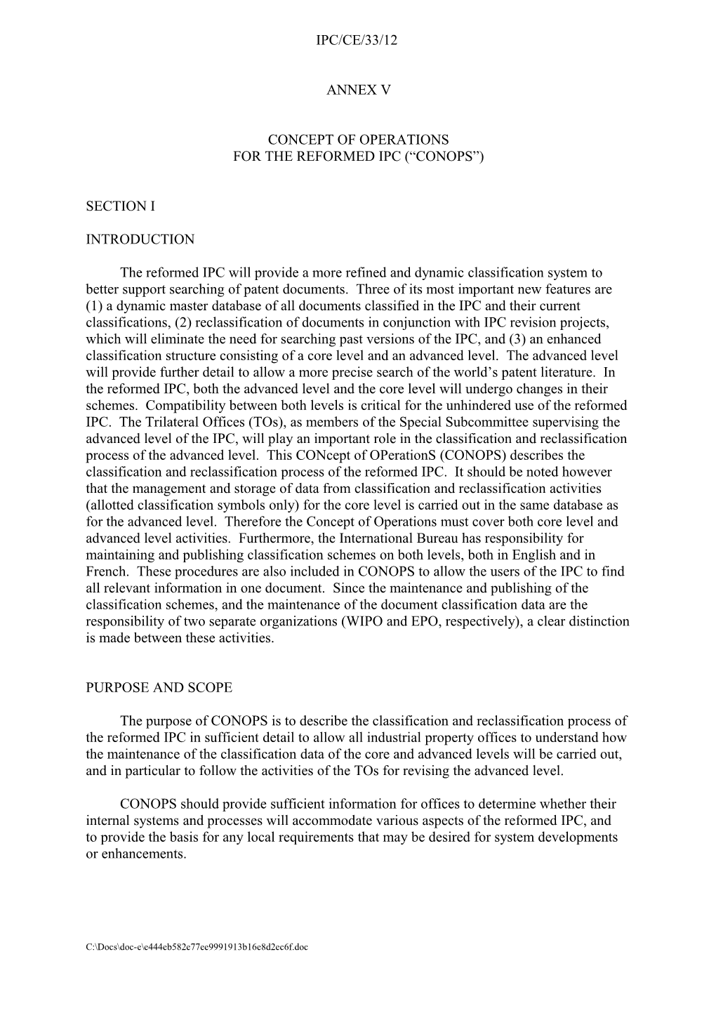 IPC/CE/33/12: Report (Annex 5)