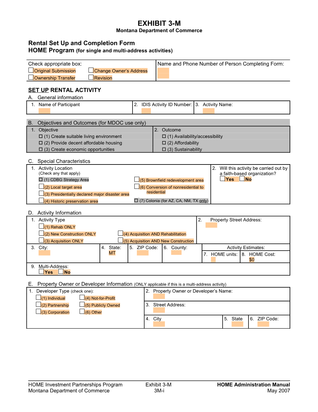 Homebuyer Set up and Completion Form