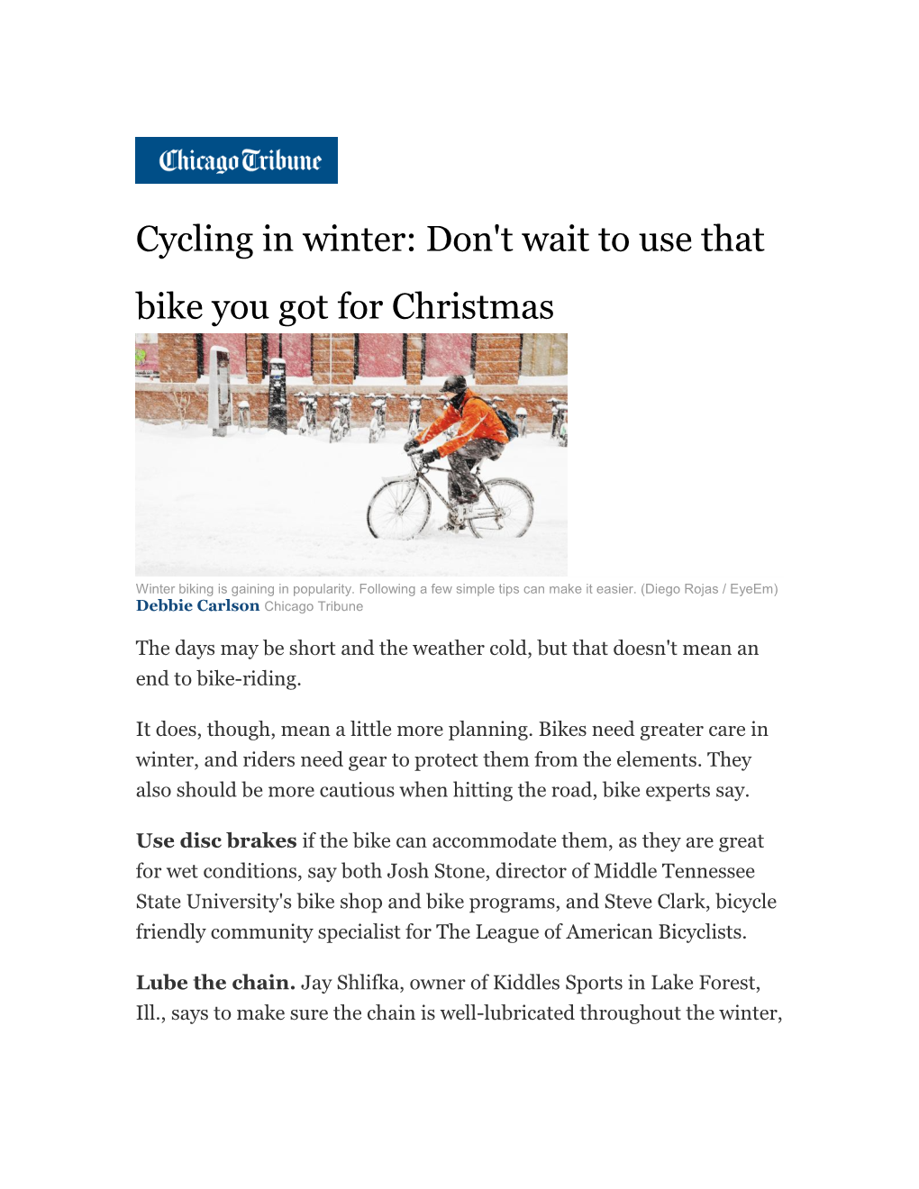 Cycling in Winter: Don't Wait to Use That Bike You Got for Christmas