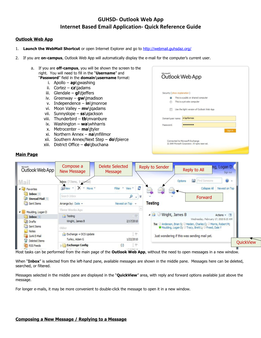 Internet Based Email Application- Quick Reference Guide