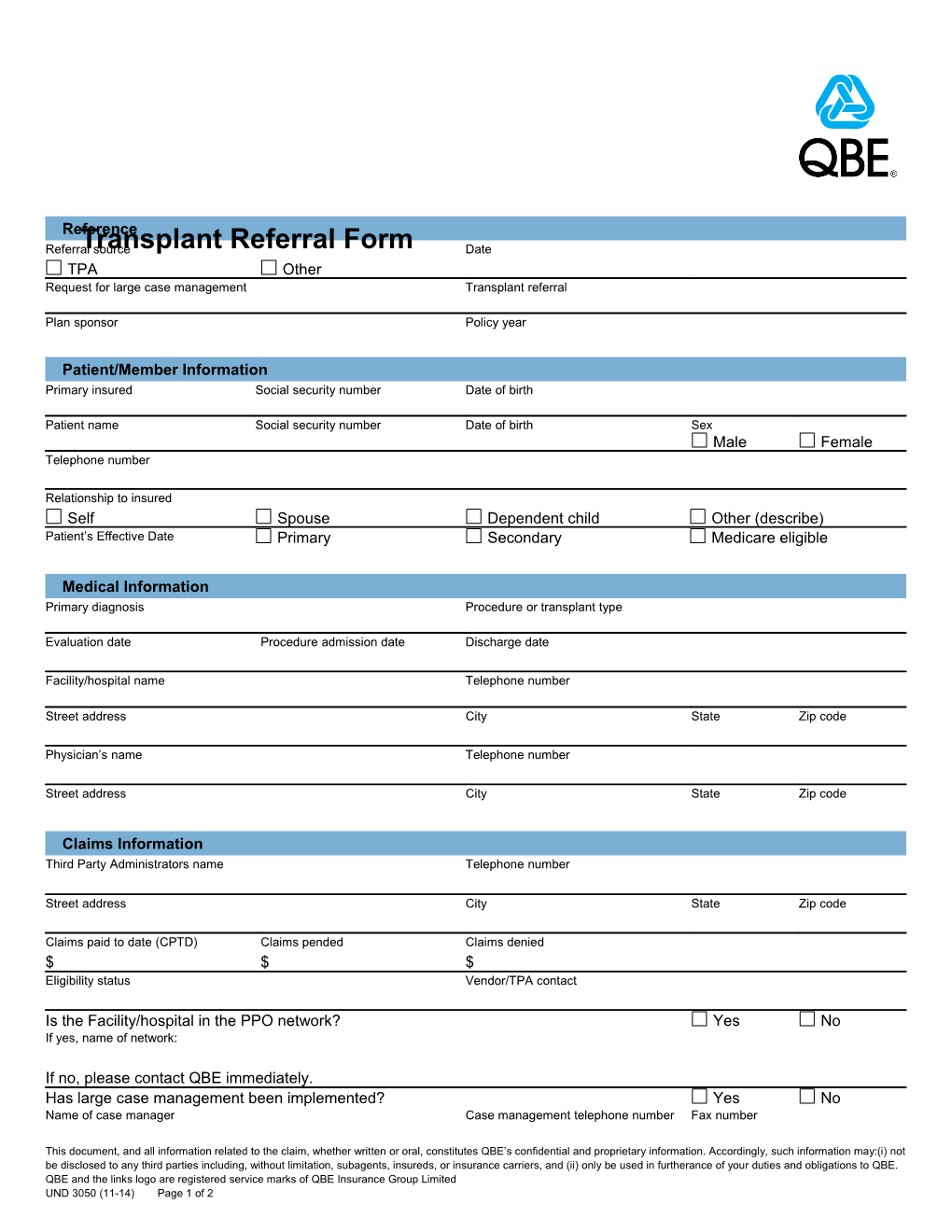 Patient/Member Information