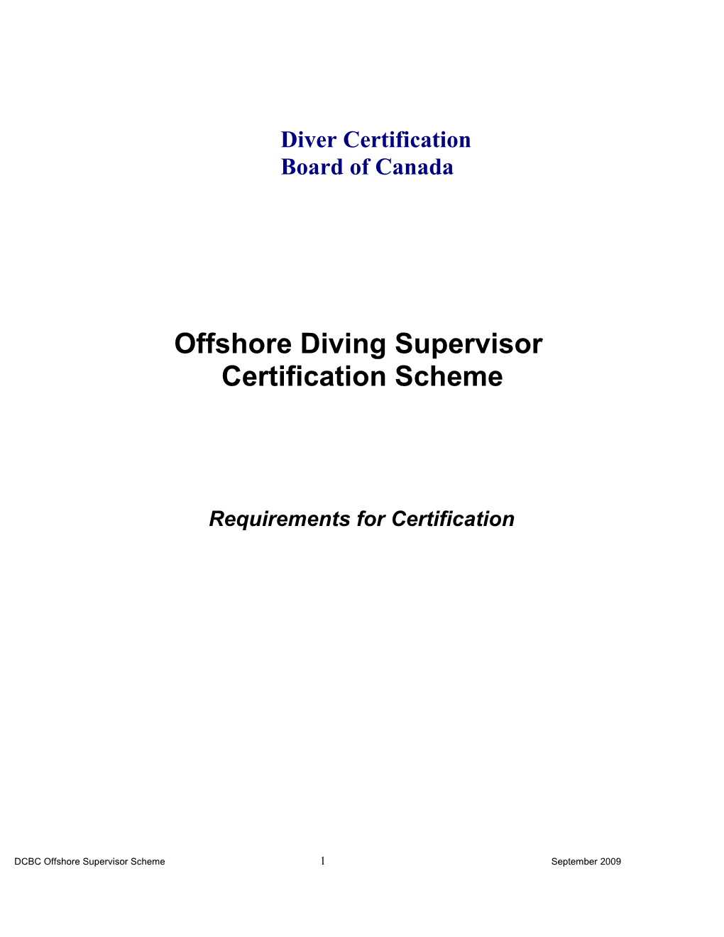 Offshore Diving Supervisor