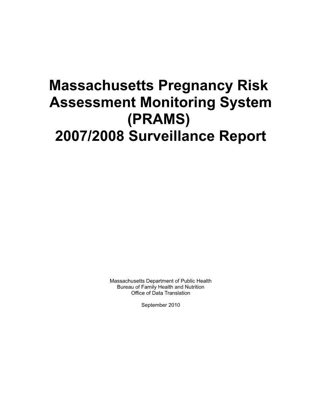 Massachusetts Pregnancy Risk