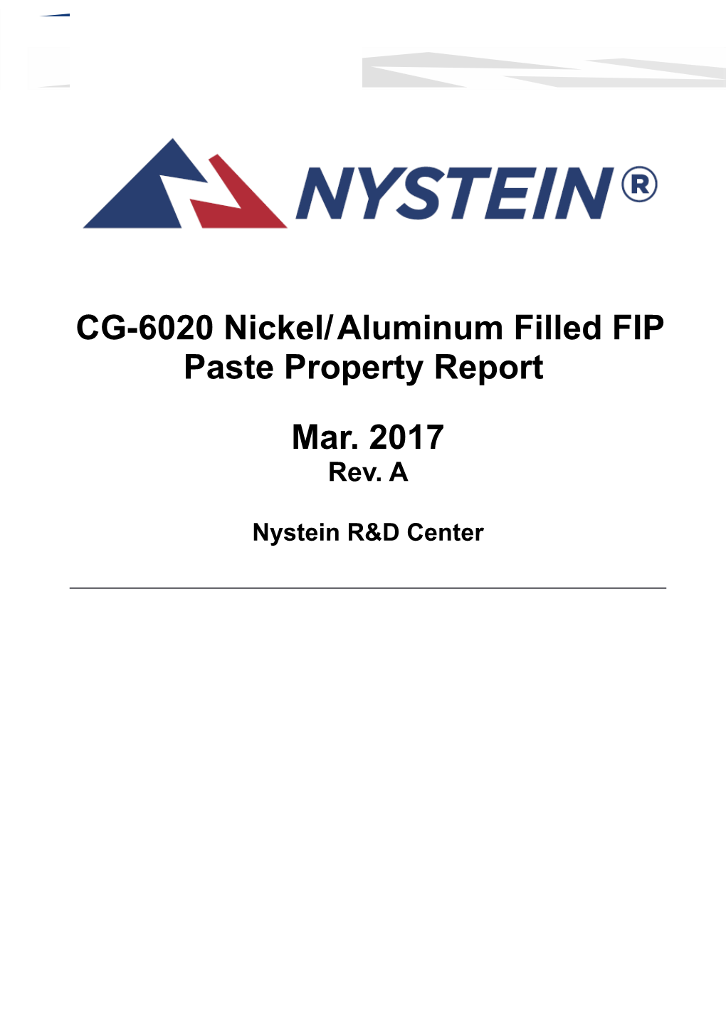 CG-6020Nickel/Aluminumfilled FIP Pasteproperty Report