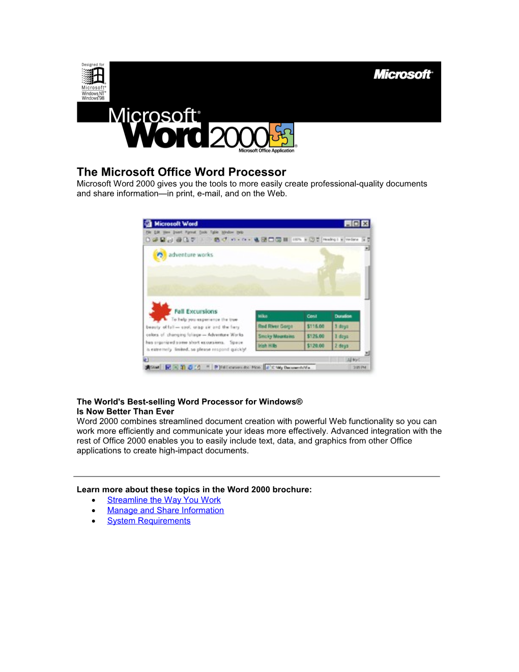 The Microsoft Office Word Processor