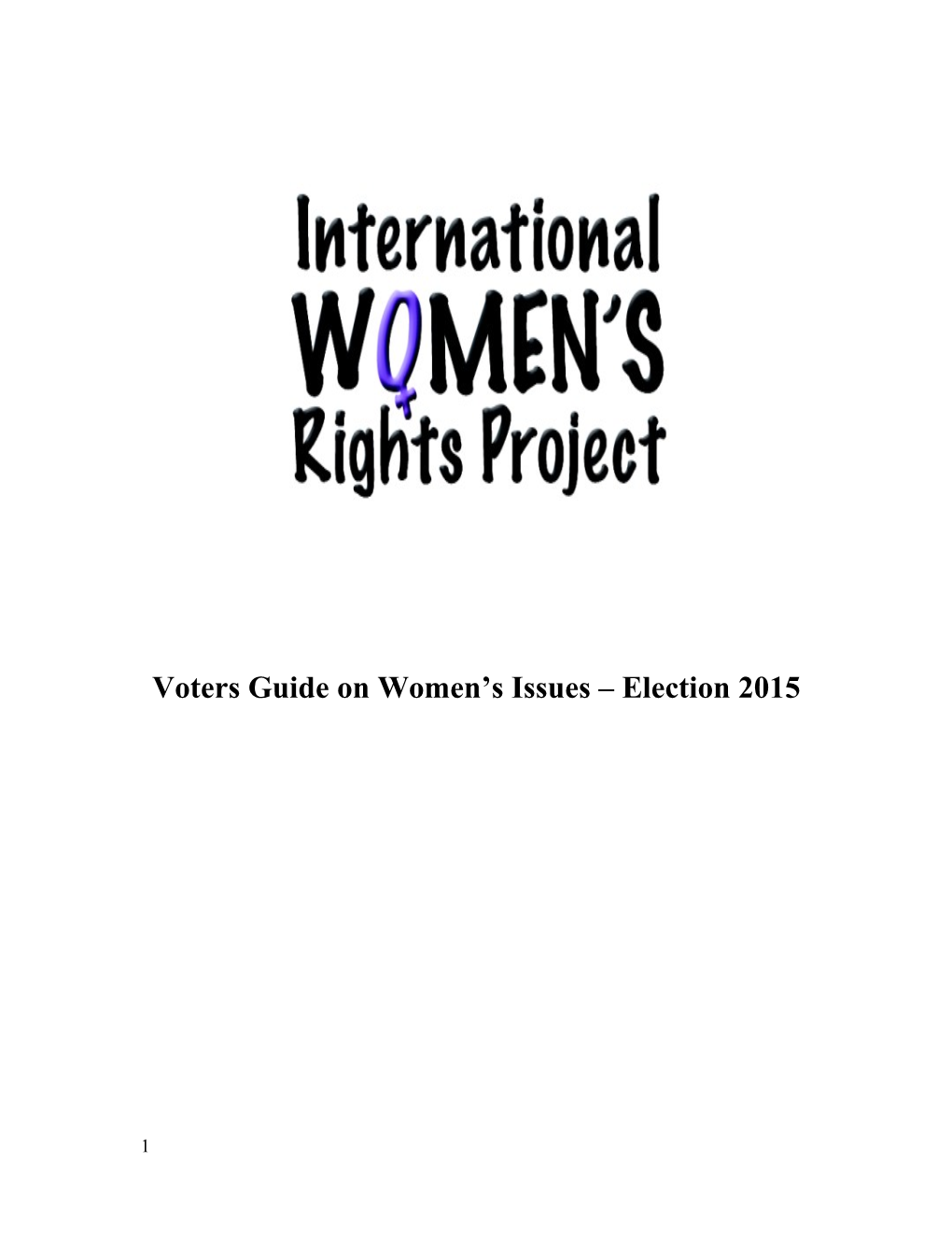 Voters Guide on Women S Issues Election 2015