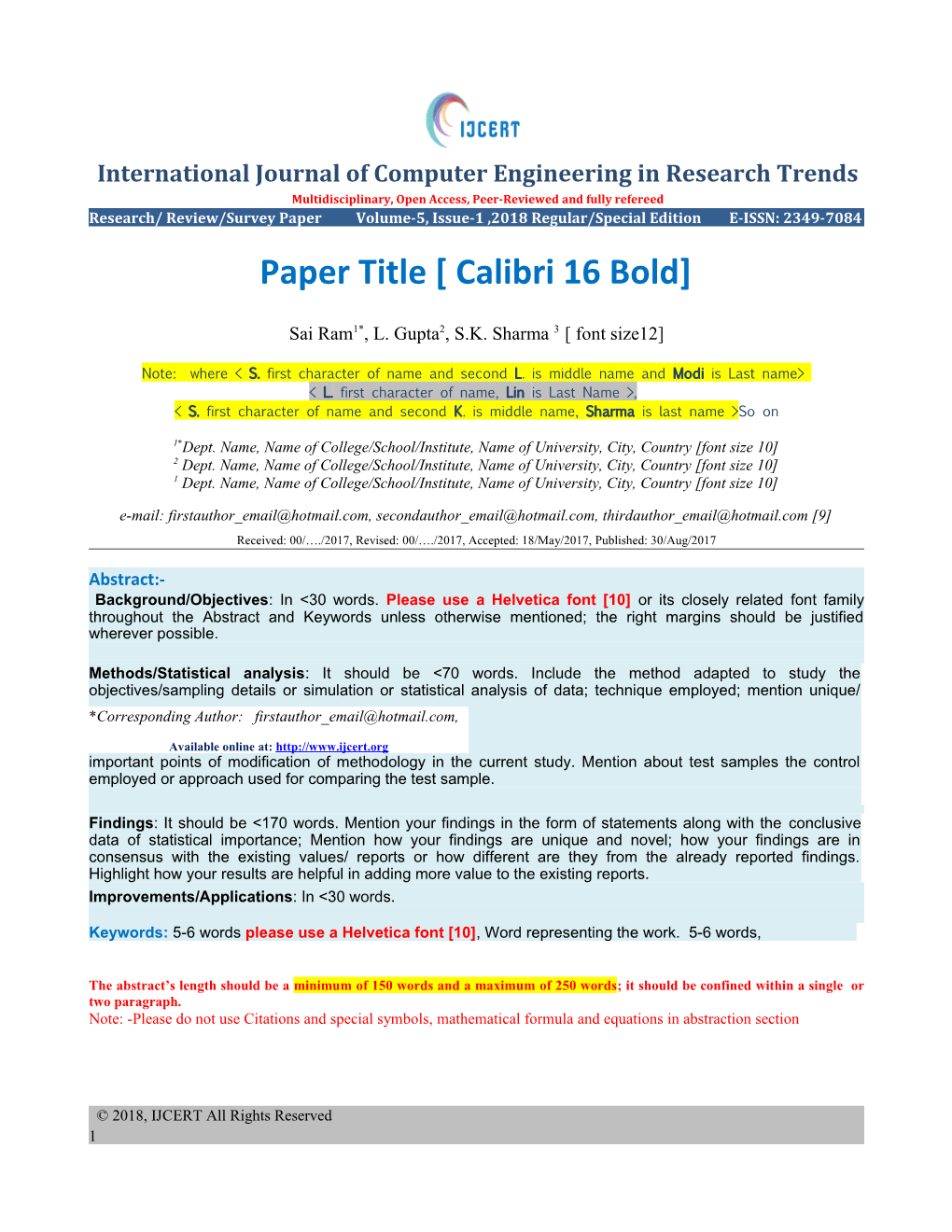 International Journal of Computer Engineering in Research Trends