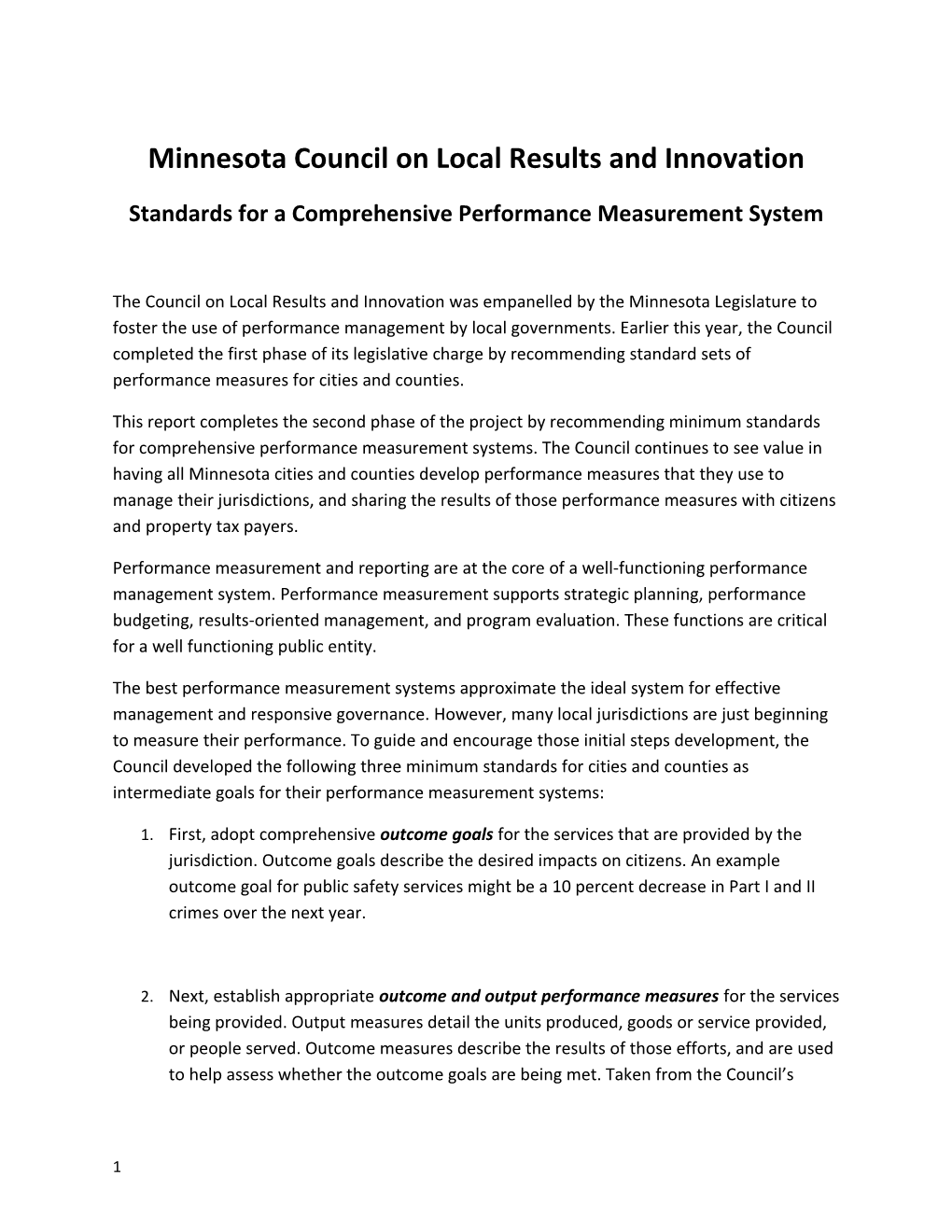 Minnesota Council on Local Results and Innovation