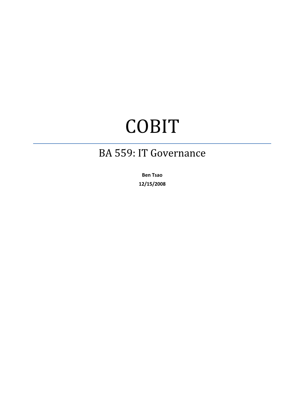 General Overview of COBIT