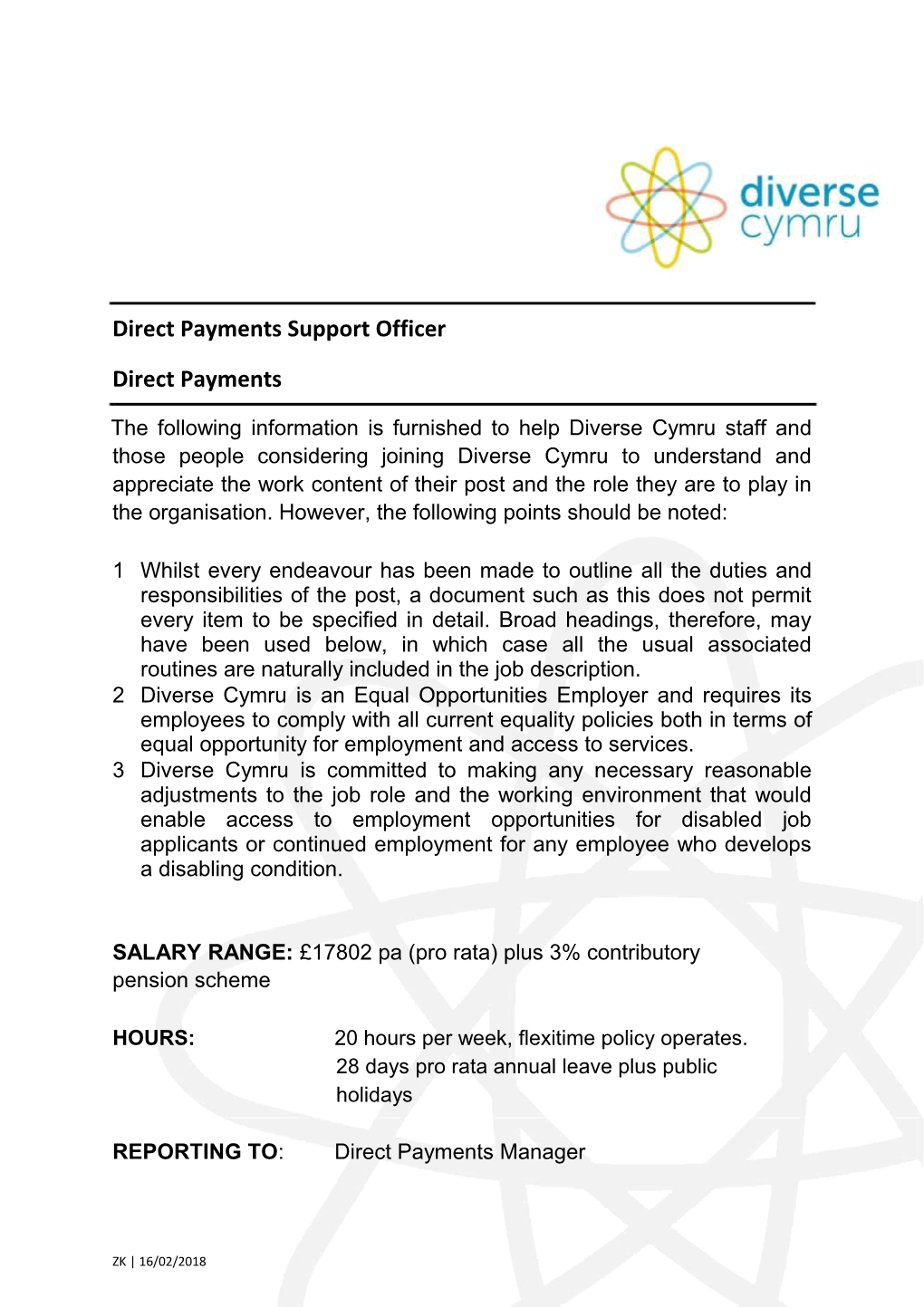 Direct Payments Support Officer