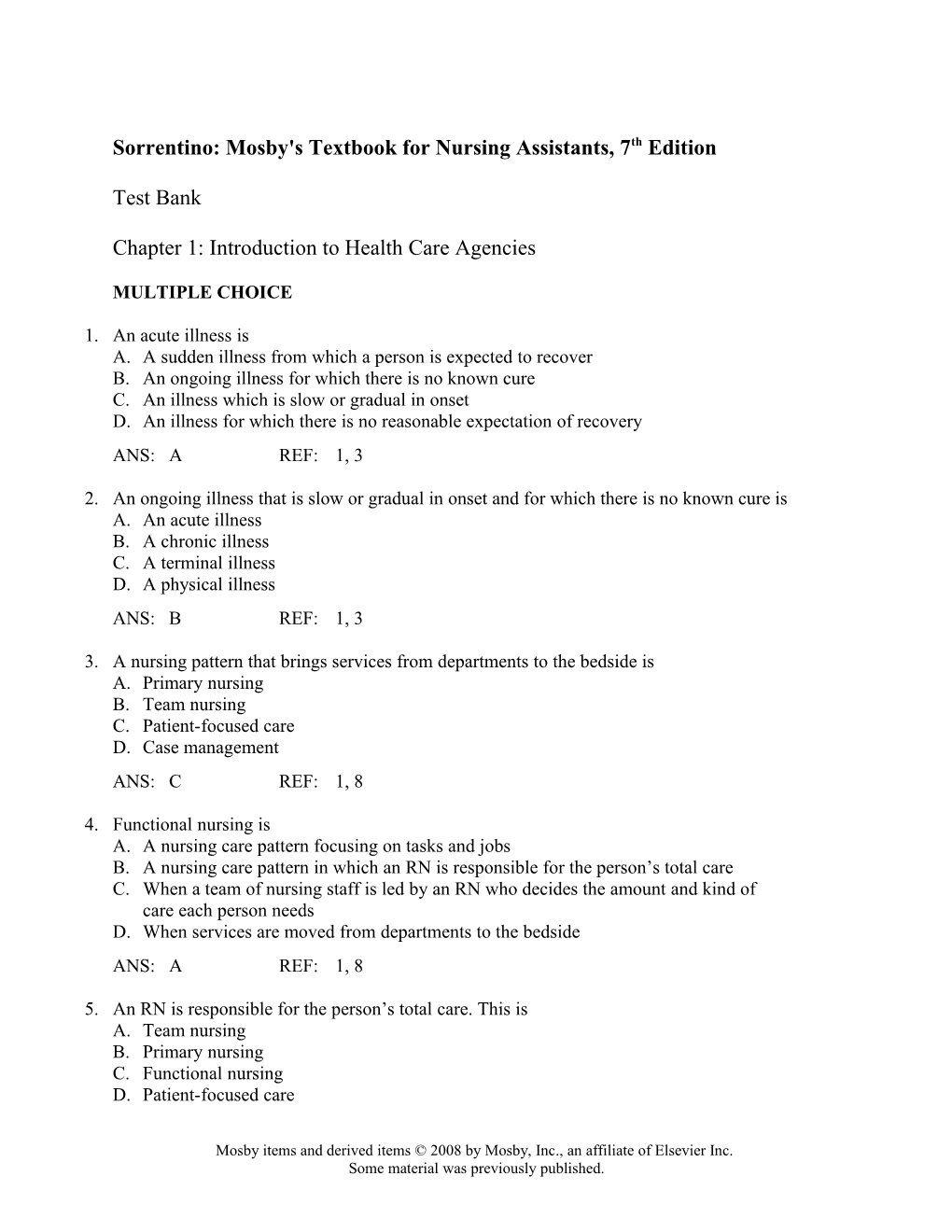 Sorrentino: Mosby's Textbook for Nursing Assistants, 7Thedition