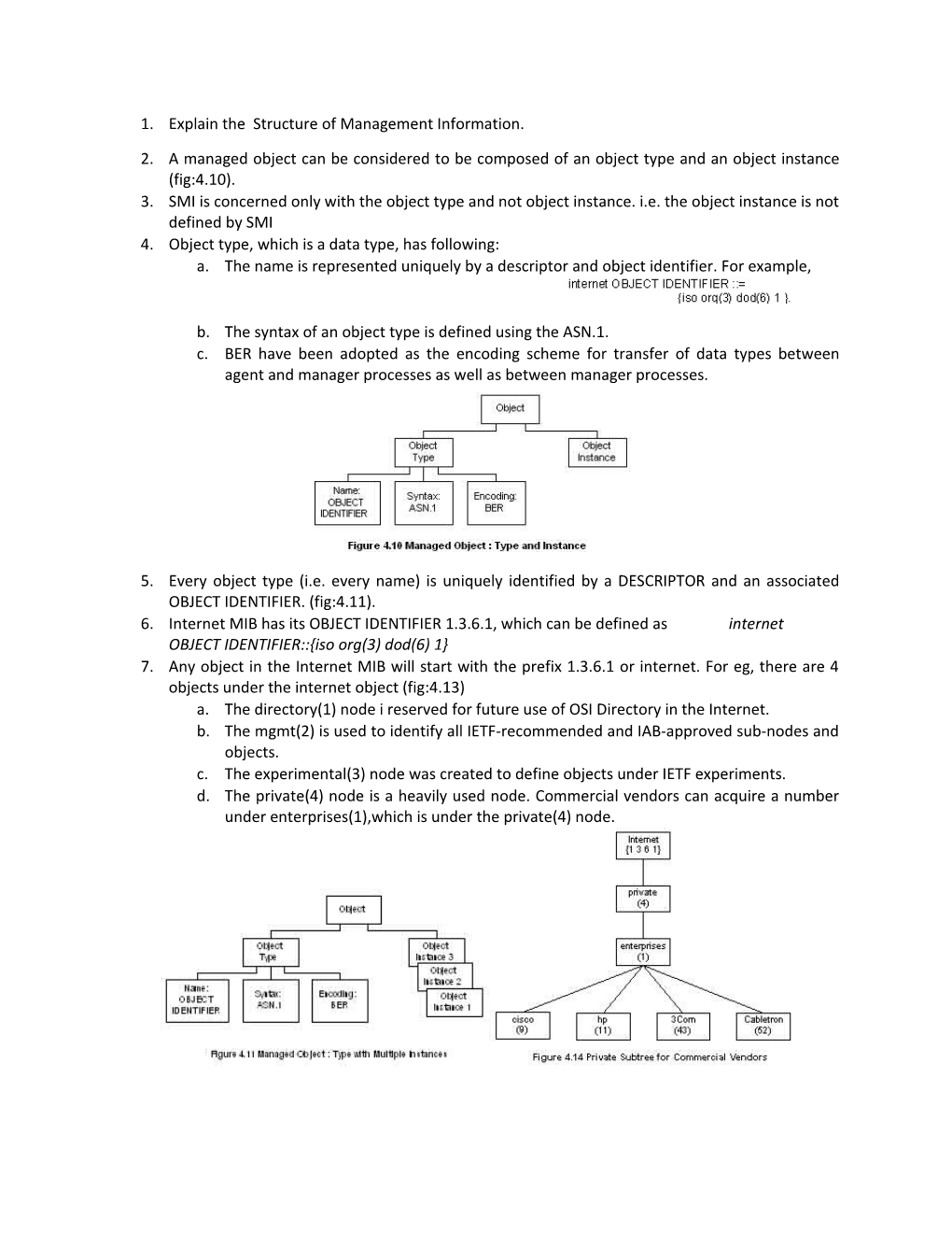 Explain the Structure of Management Information