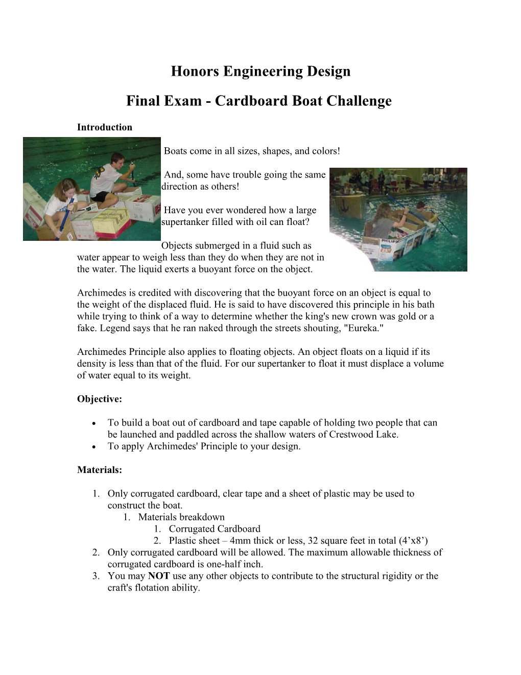 Cardboard Boat Challenge