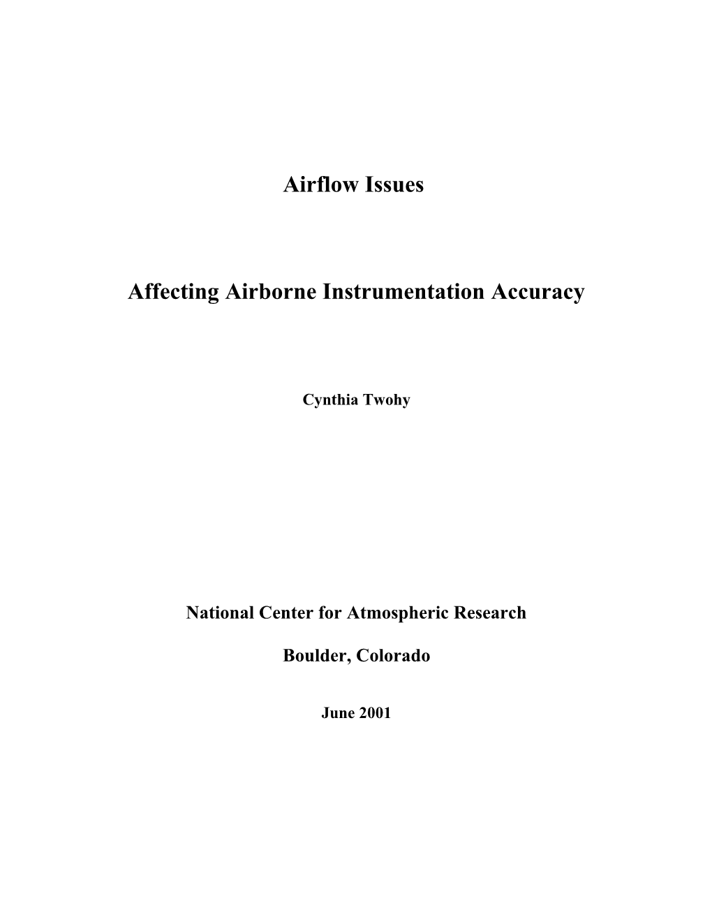 Airflow Issues Affecting Airborne Instrumentation Accuracy