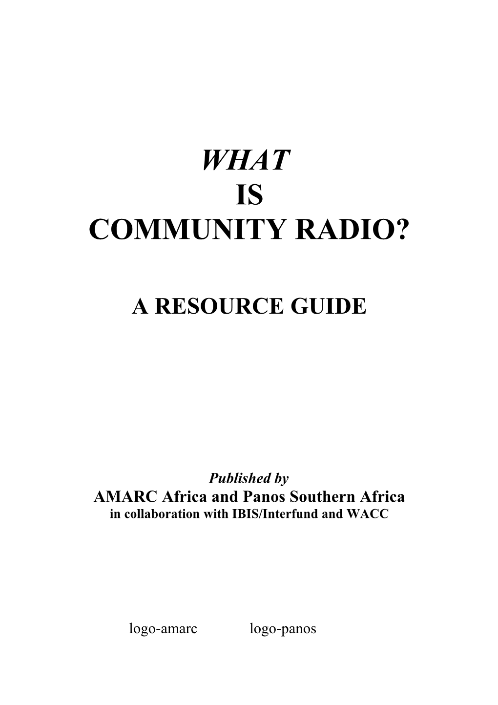 What Is Community Radio