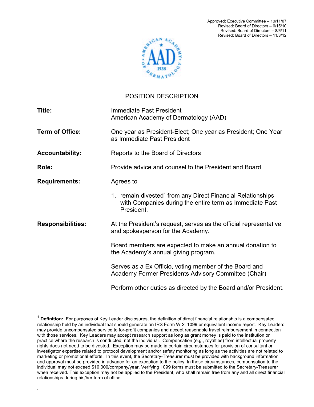 AAD Immediate Past President Position Description (1050088-2)