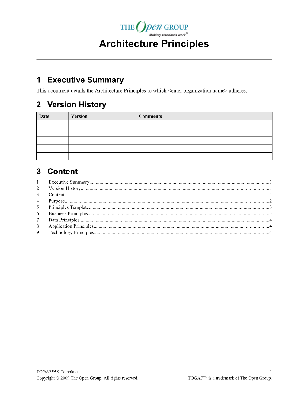 Architecture Principles Template