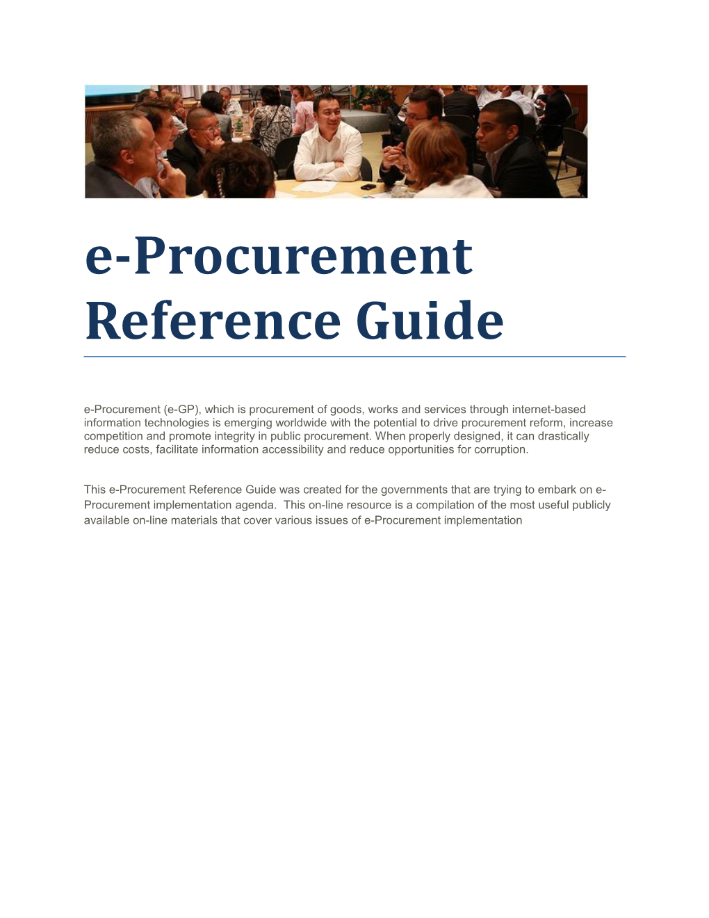 E-Procurement Reference Guide