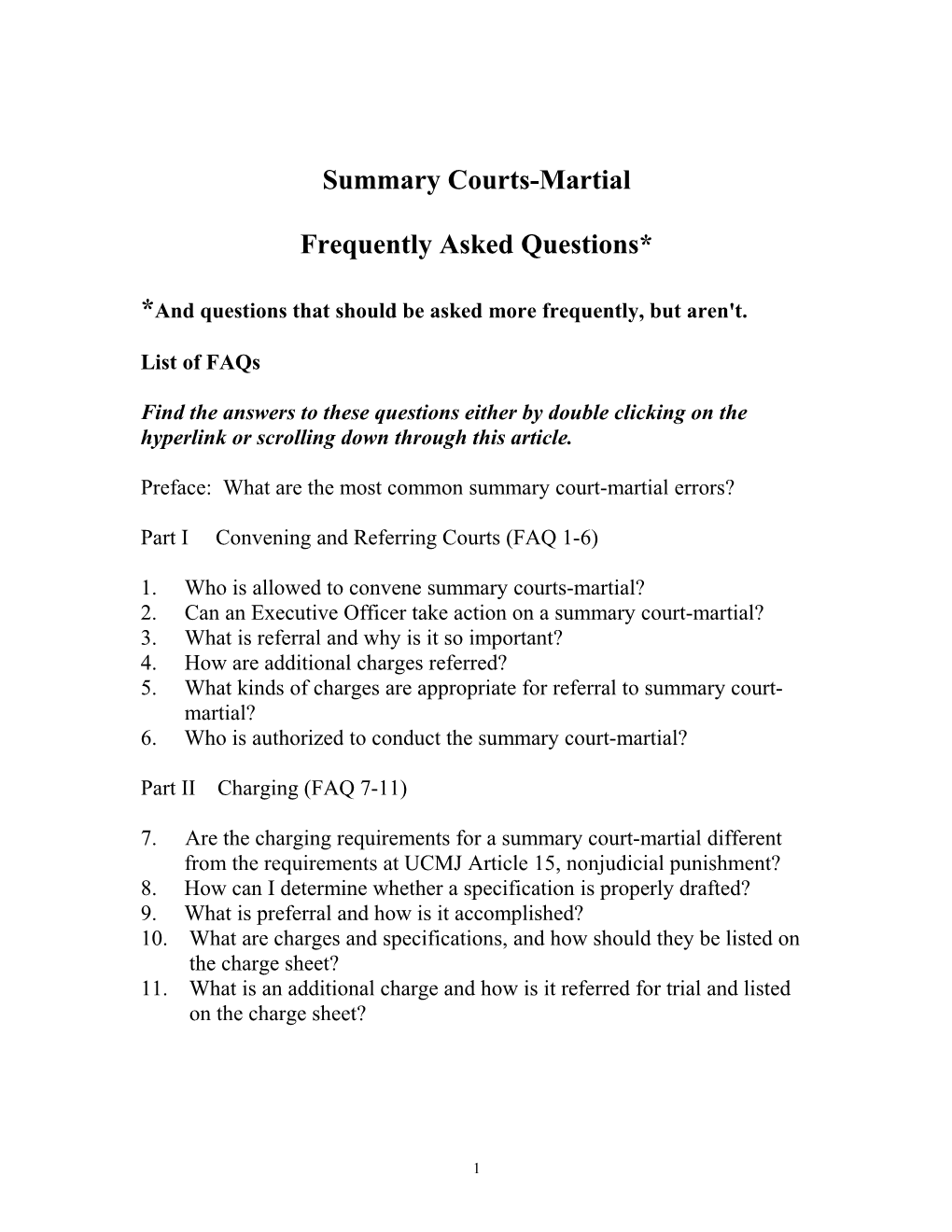 Summary Courts-Martial