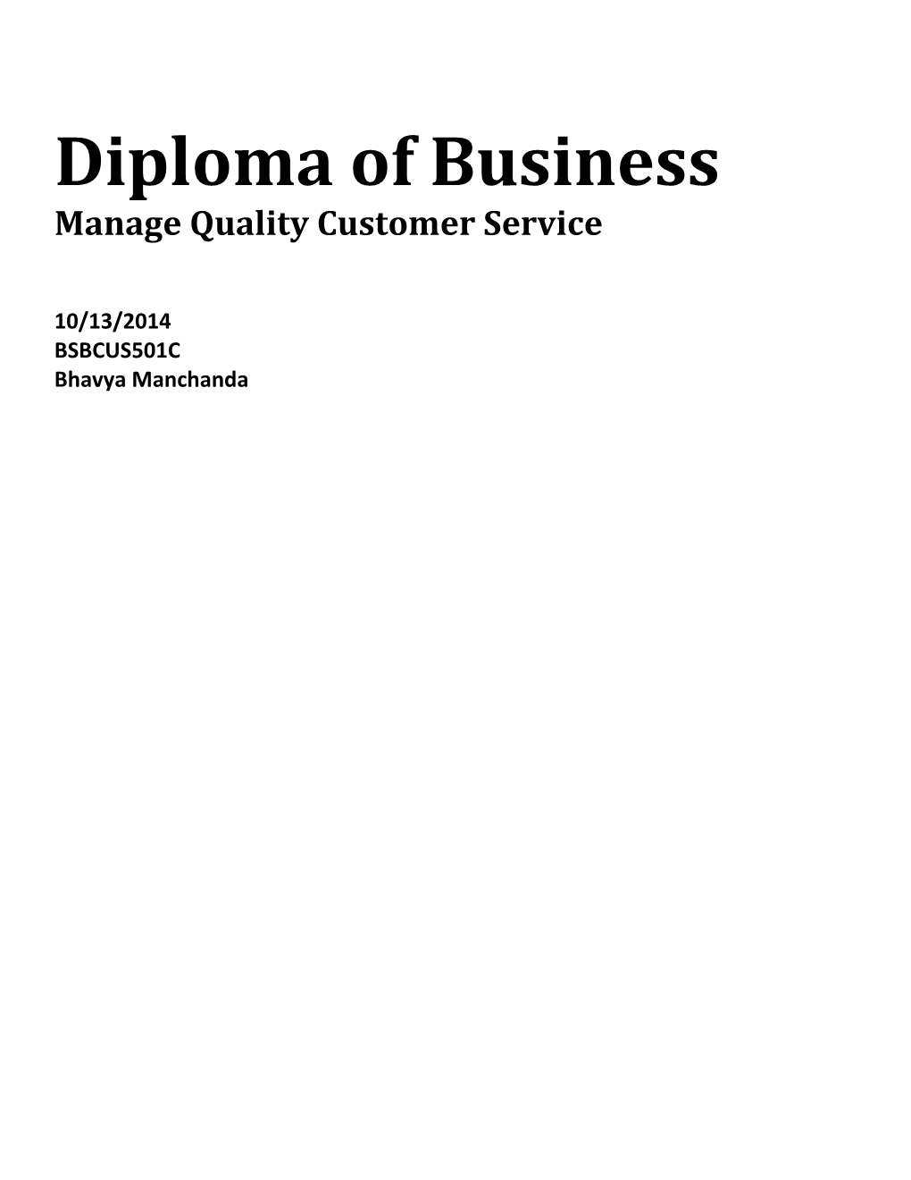 Diploma of Business