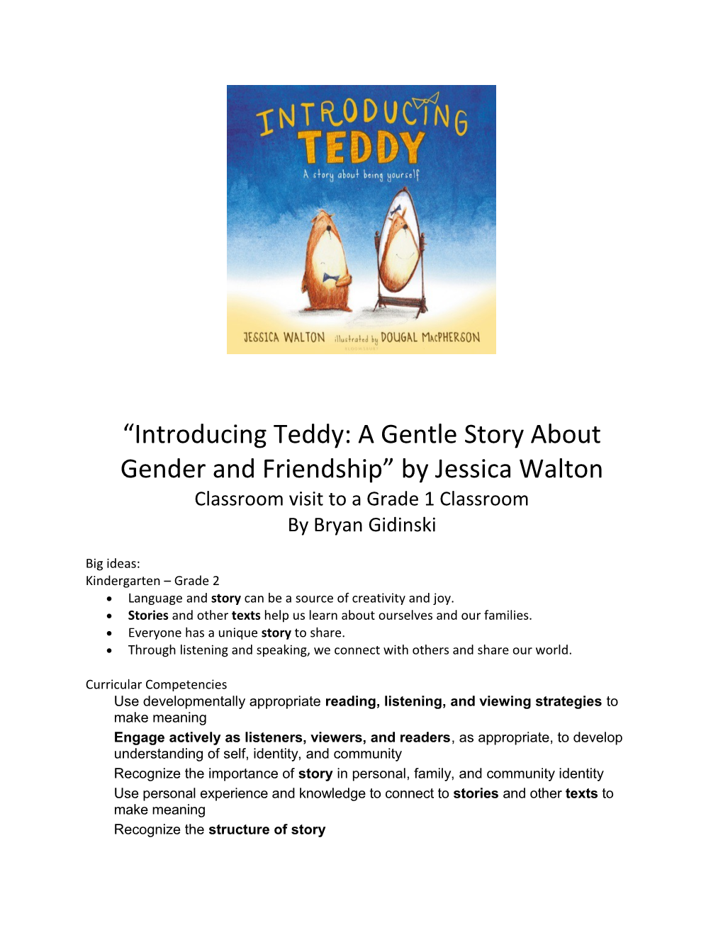 Introducing Teddy: a Gentle Story About Gender and Friendship by Jessica Walton