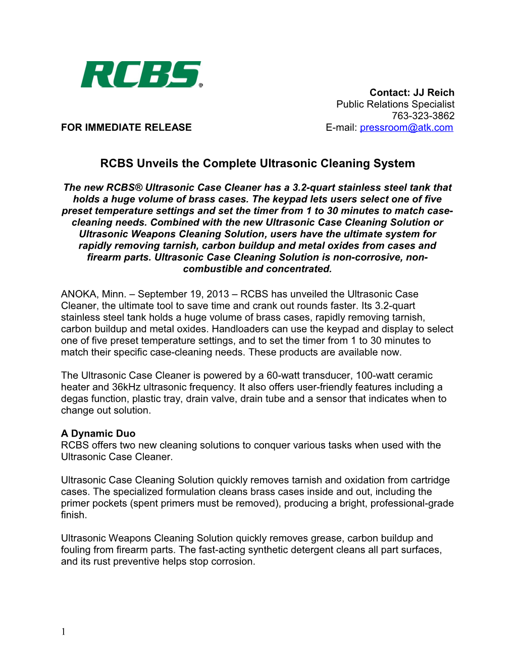 Rcbsunveils the Complete Ultrasonic Cleaning System