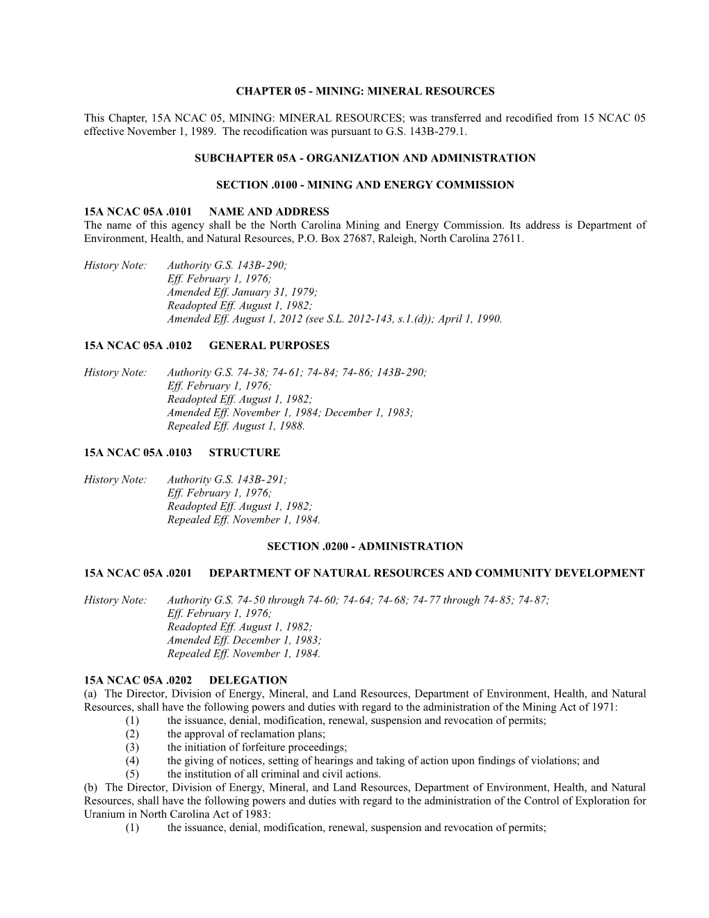 Chapter 05 Mining: Mineral Resources