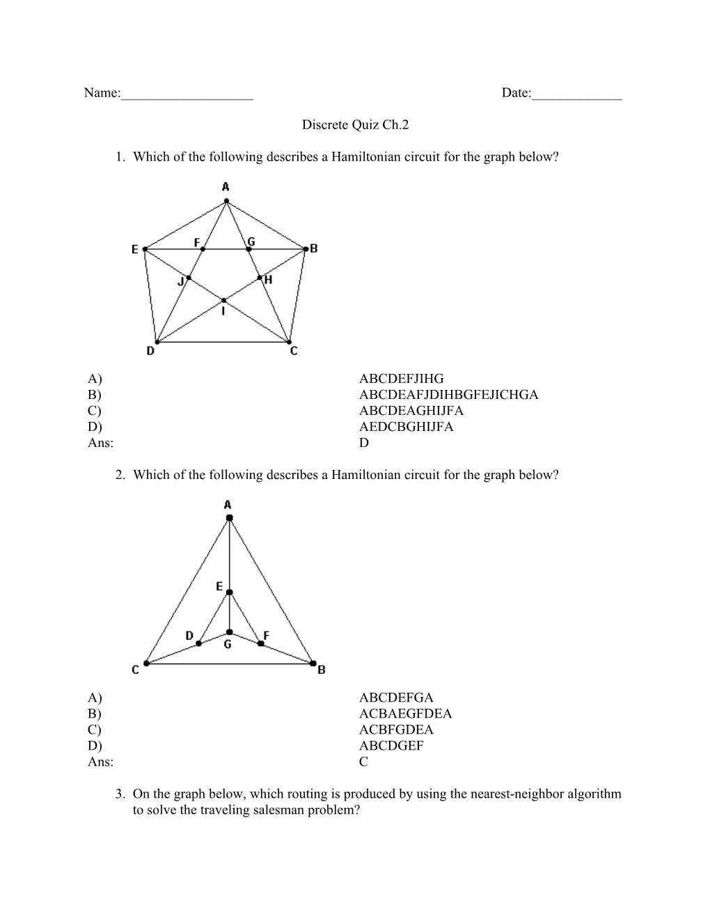 Discrete Quiz Ch.2