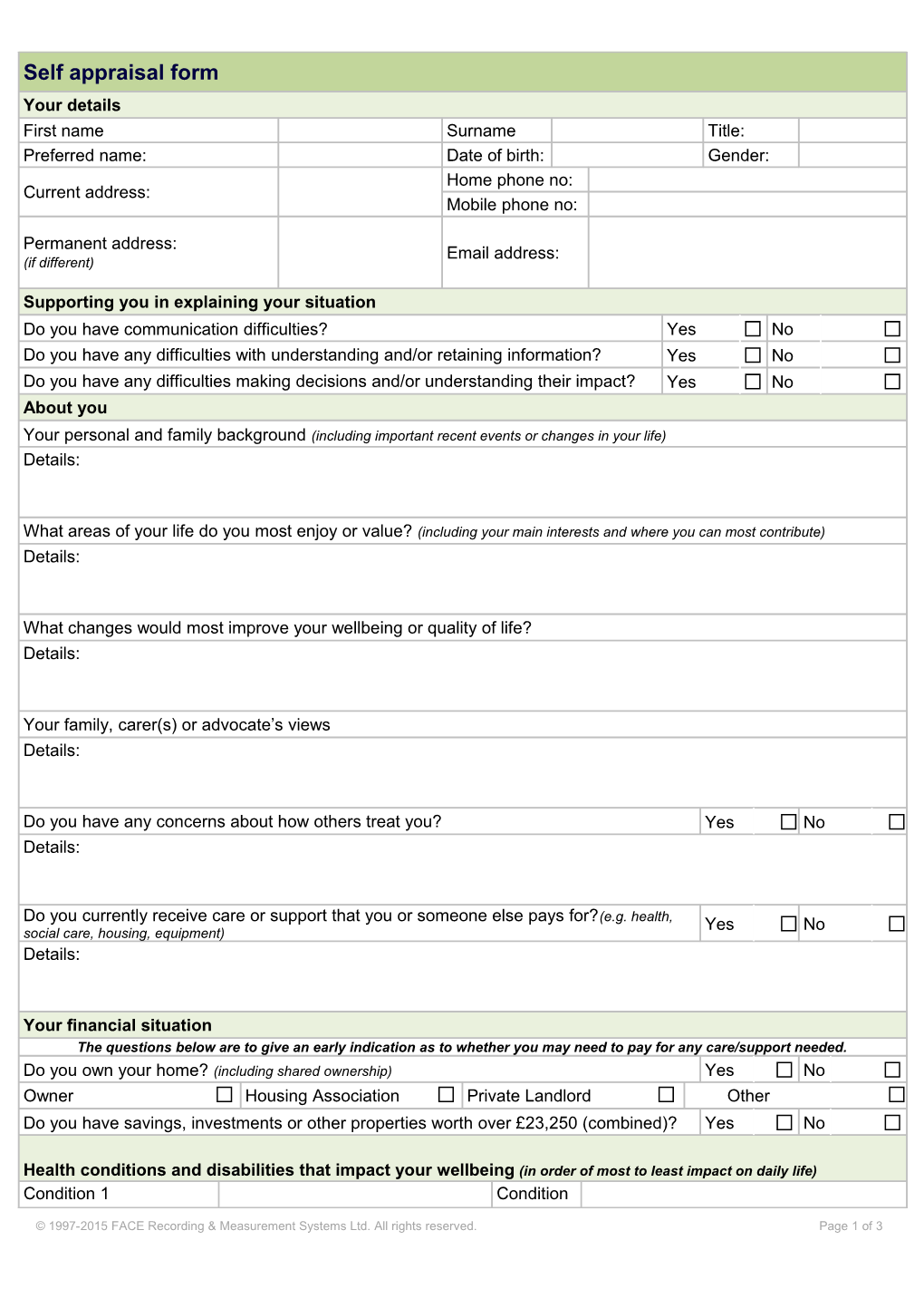 FACE Screening Tool V7 (Social Care)