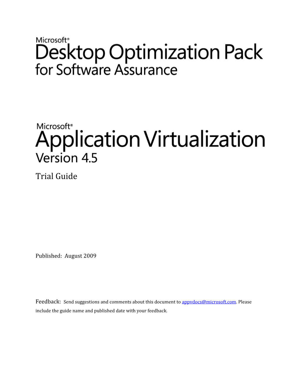 Microsoft Application Virtualization Version 4.5 Trial Guide
