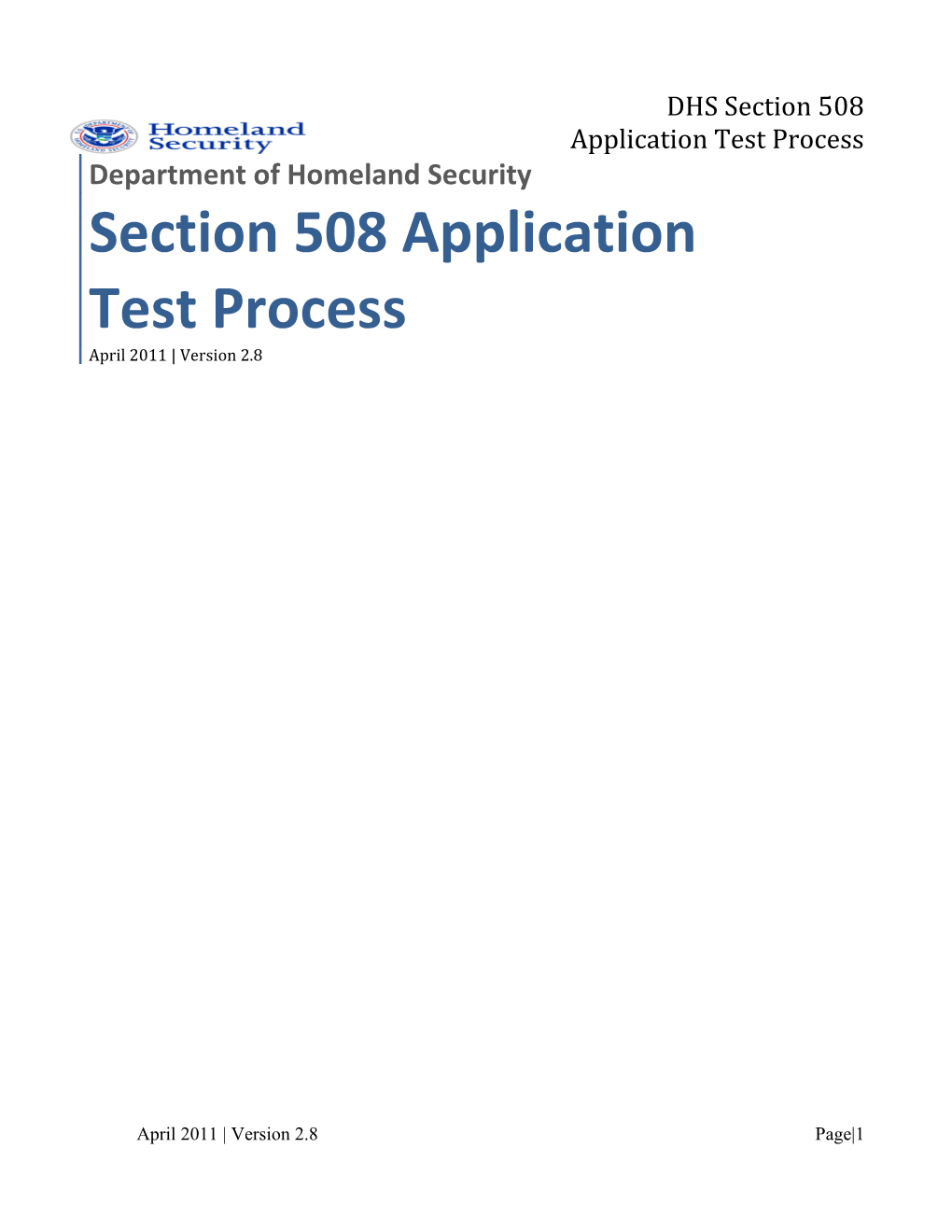 Section 508 Application Test Process