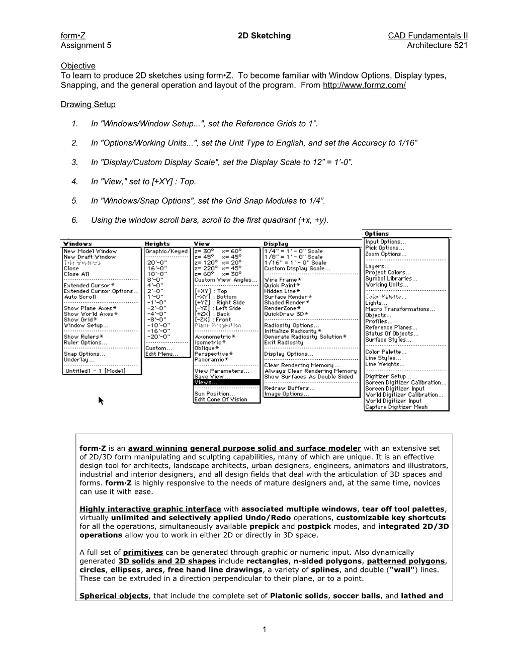 1.In Windows/Window Setup , Set the Reference Grids to 1