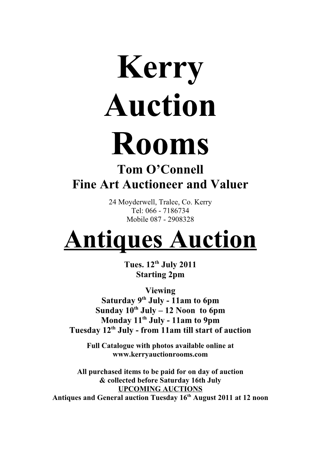 Fine Art Auctioneer and Valuer