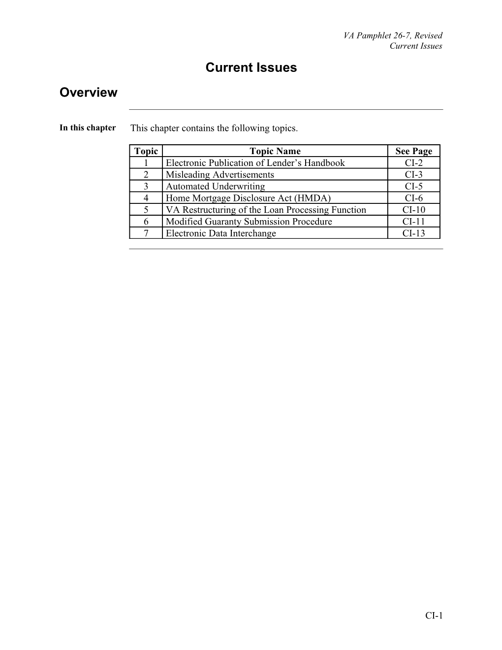 1. Electronic Publication of Lender S Handbook