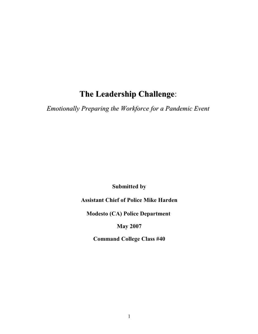 The Law Enforcement Leader Challenge