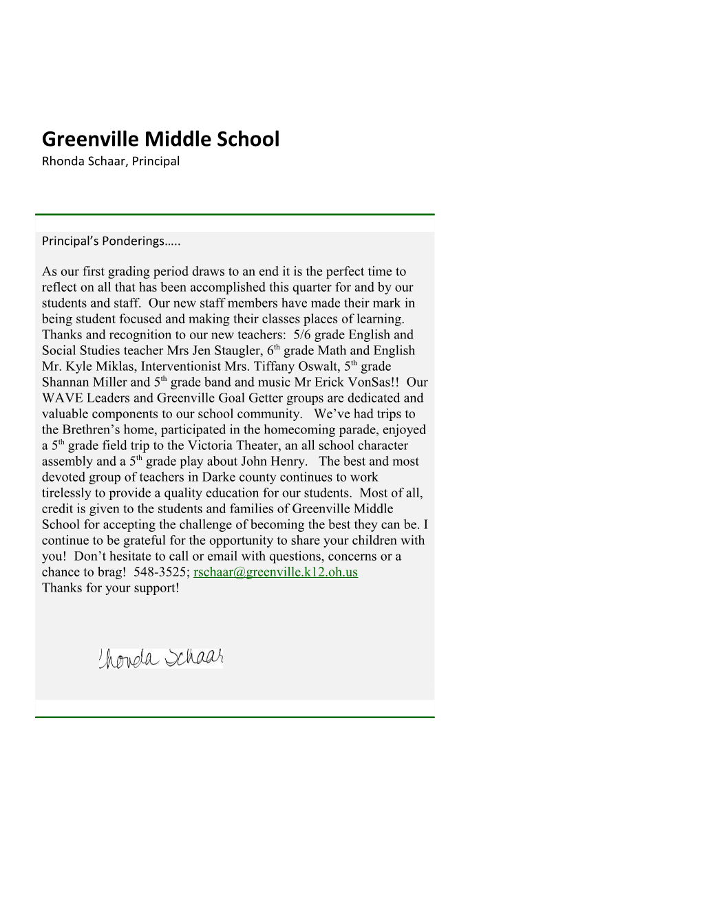 Greenville Middle School
