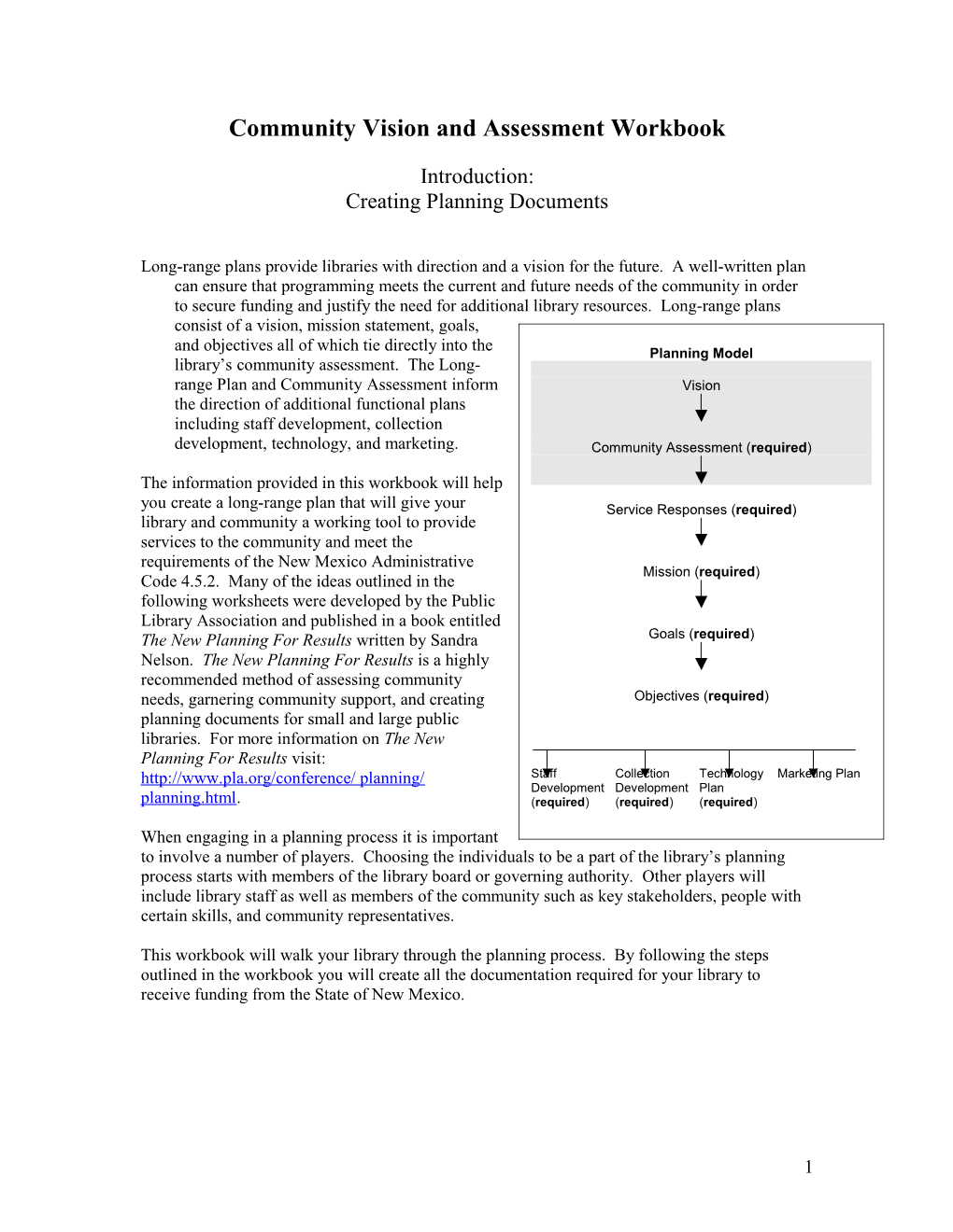 Community Vision and Assessment Workbook