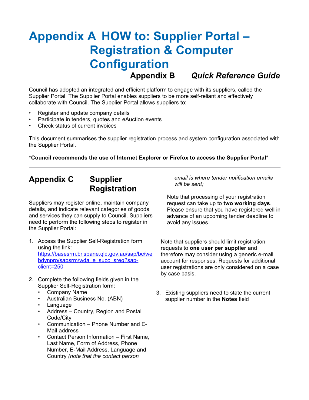 HOW To: Supplier Portal Registration & Computer Configuration