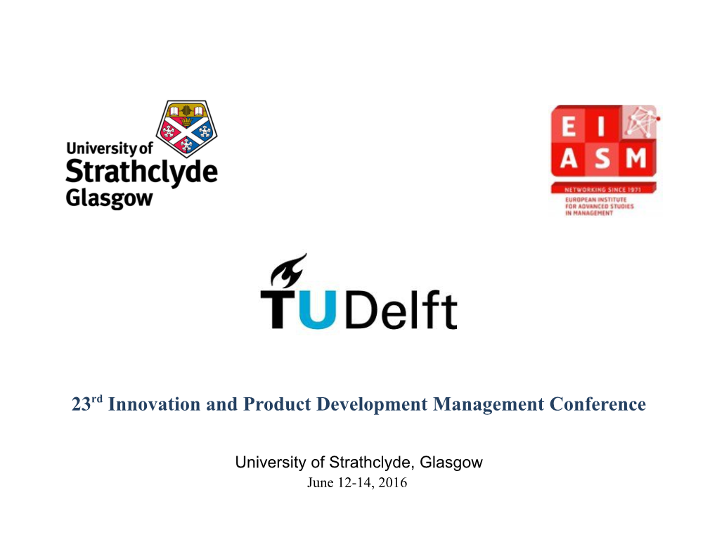 23Rdinnovation and Product Development Management Conference