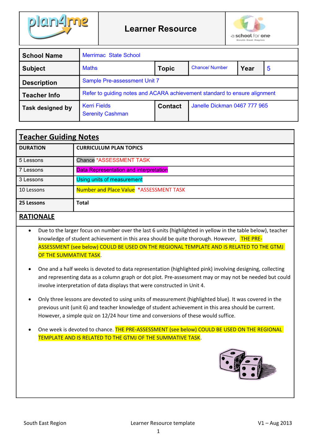 South East Region Learner Resource Template V1 Aug 2013 1