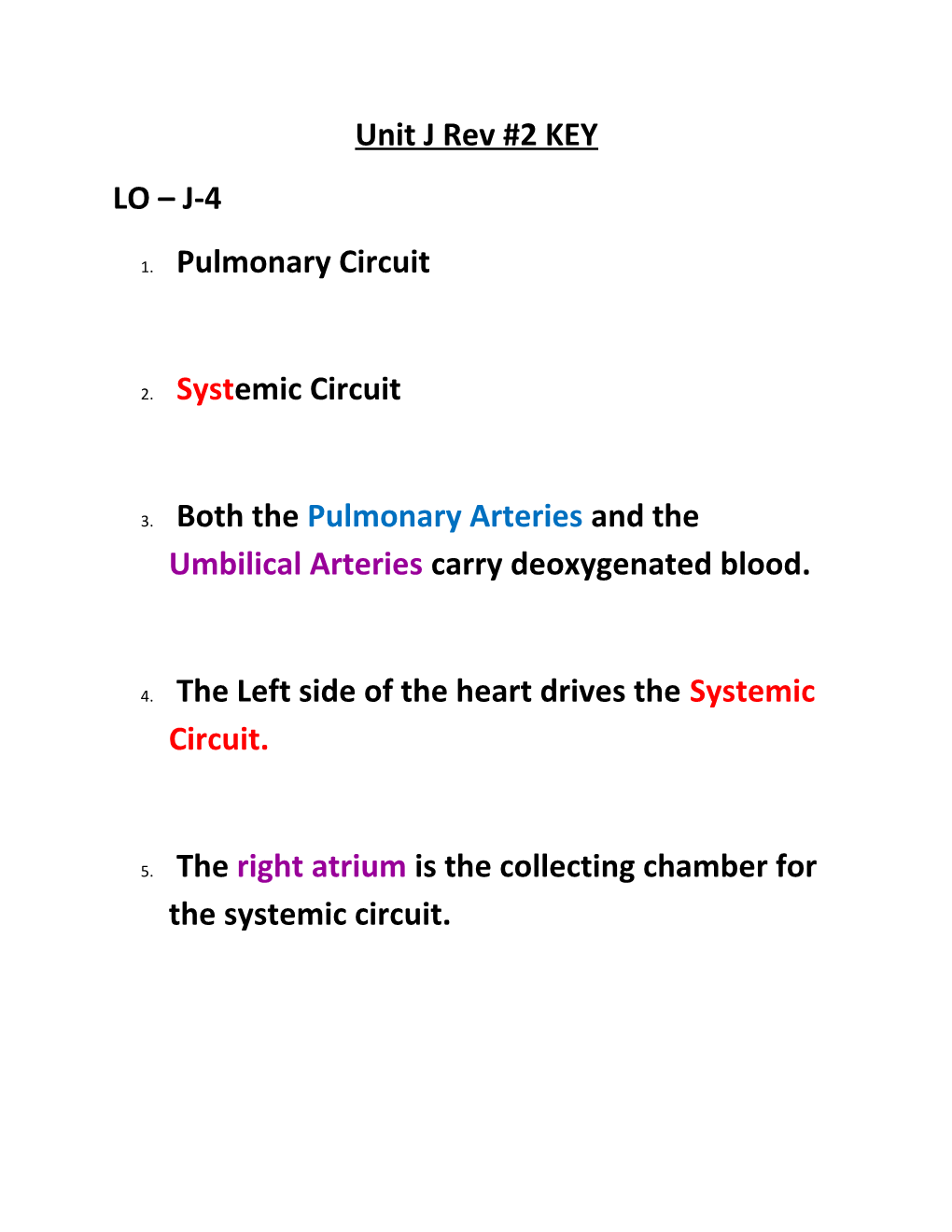 Both the Pulmonary Arteries and the Umbilical Arteries Carry Deoxygenated Blood